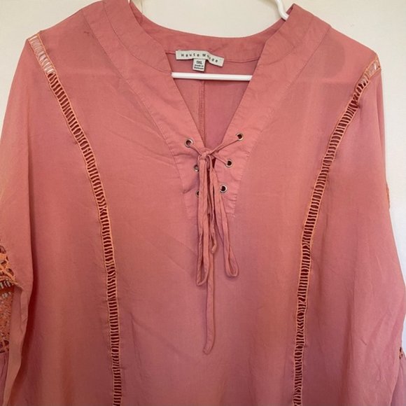 Haute Monde hobo flirty tunic bell Victorian style design sleeves Size 1X - Picture 5 of 7